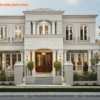 Bản vẽ phối cảnh biệt thự cổ điển phong cách châu Âu 4